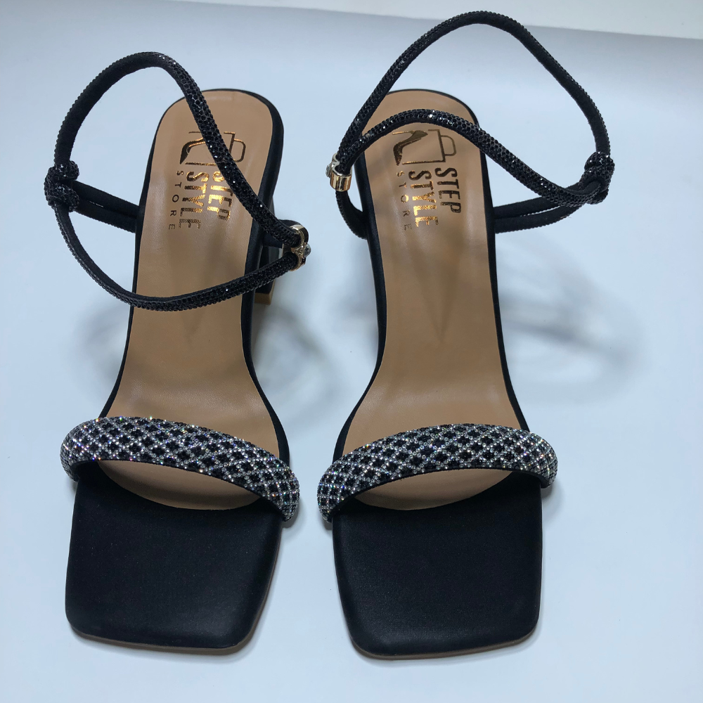 Glamour Strappy Heels – Black & Beige Edition - Image 3