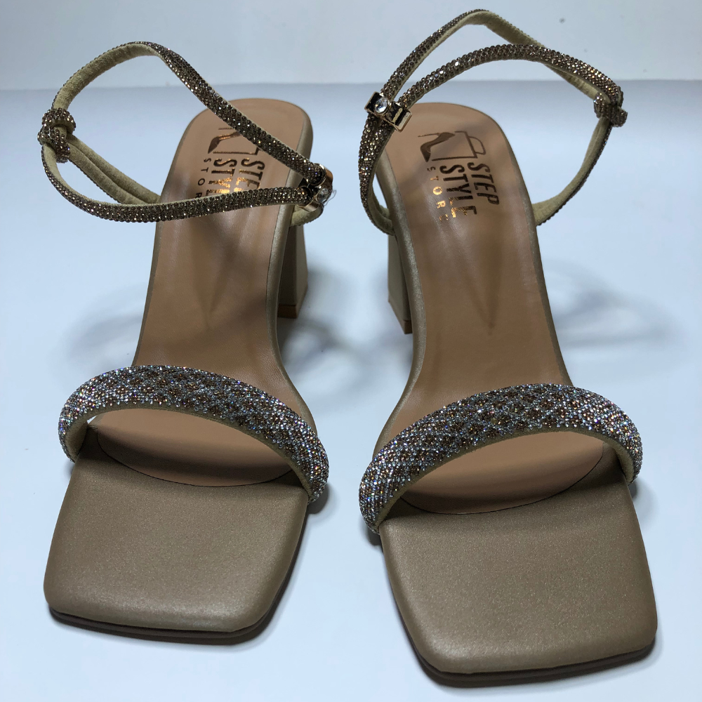 Glamour Strappy Heels – Black & Beige Edition - Image 4