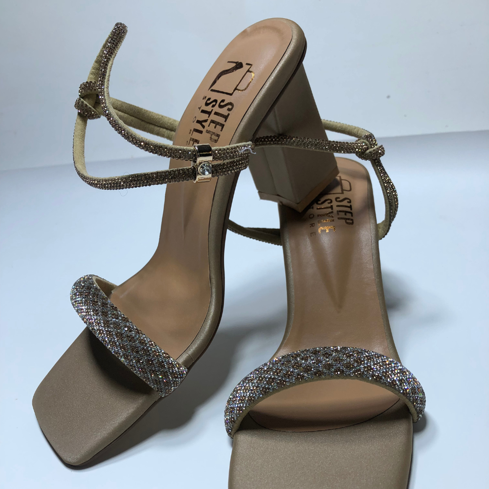 Glamour Strappy Heels – Black & Beige Edition - Image 8