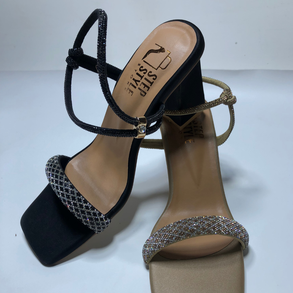 Glamour Strappy Heels – Black & Beige Edition - Image 16