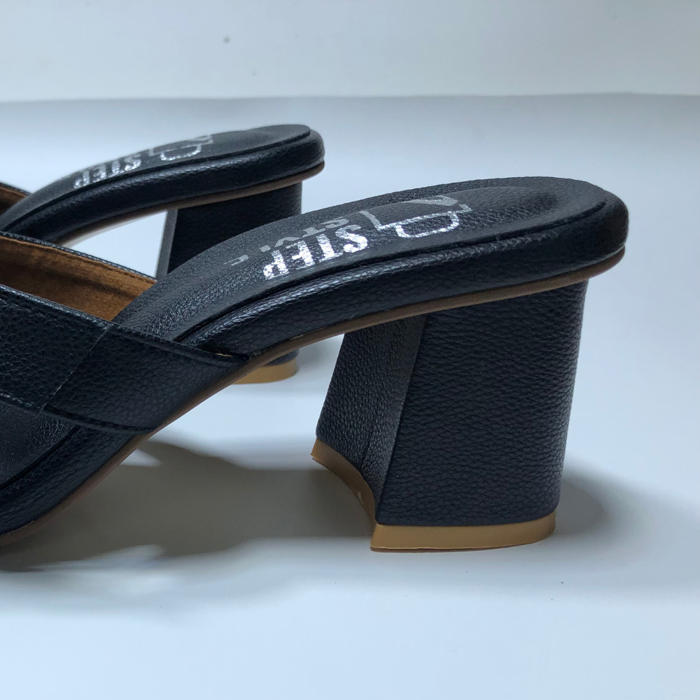 Classic Criss-Cross Block Heels – Blush Pink & Midnight Black - Image 18