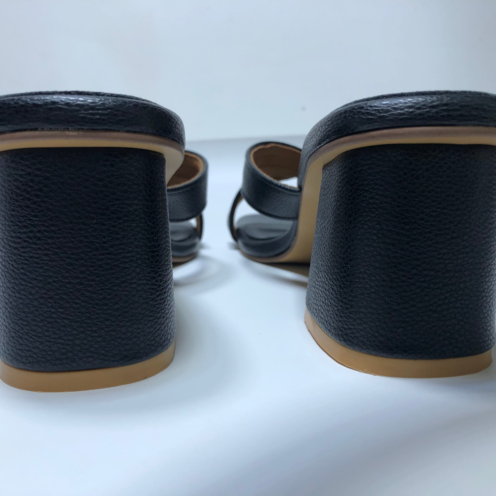 Classic Criss-Cross Block Heels – Blush Pink & Midnight Black - Image 17