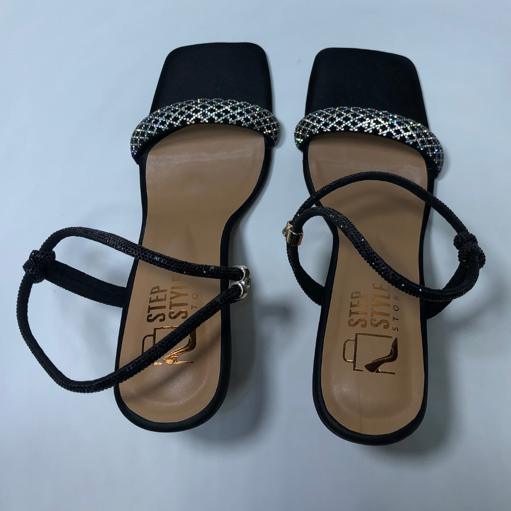 Glamour Strappy Heels – Black & Beige Edition - Image 9