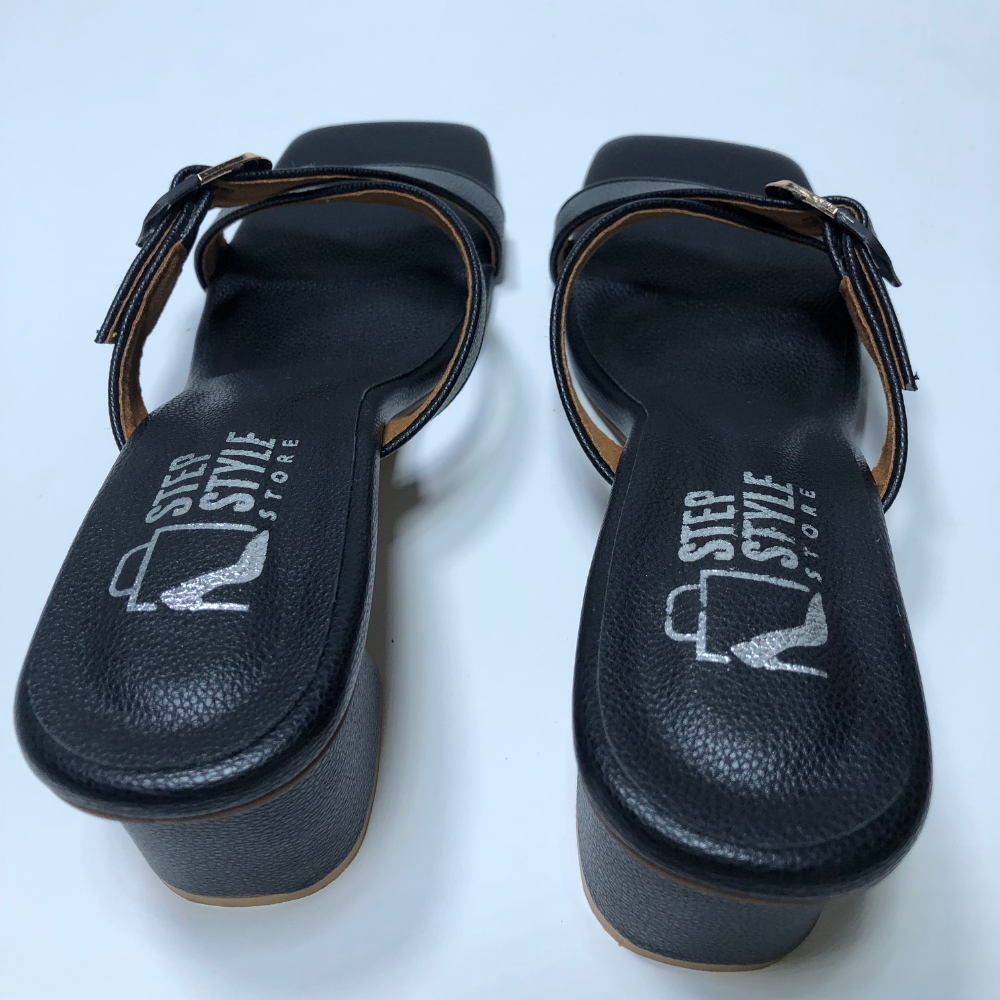 Classic Criss-Cross Block Heels – Blush Pink & Midnight Black - Image 11