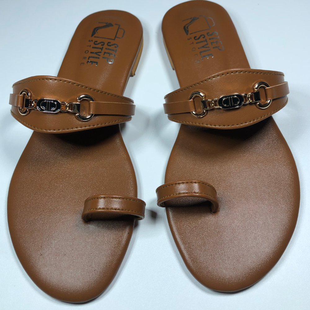 Chic Metal-Detail Toe Ring Flats Step Style Store - Image 6