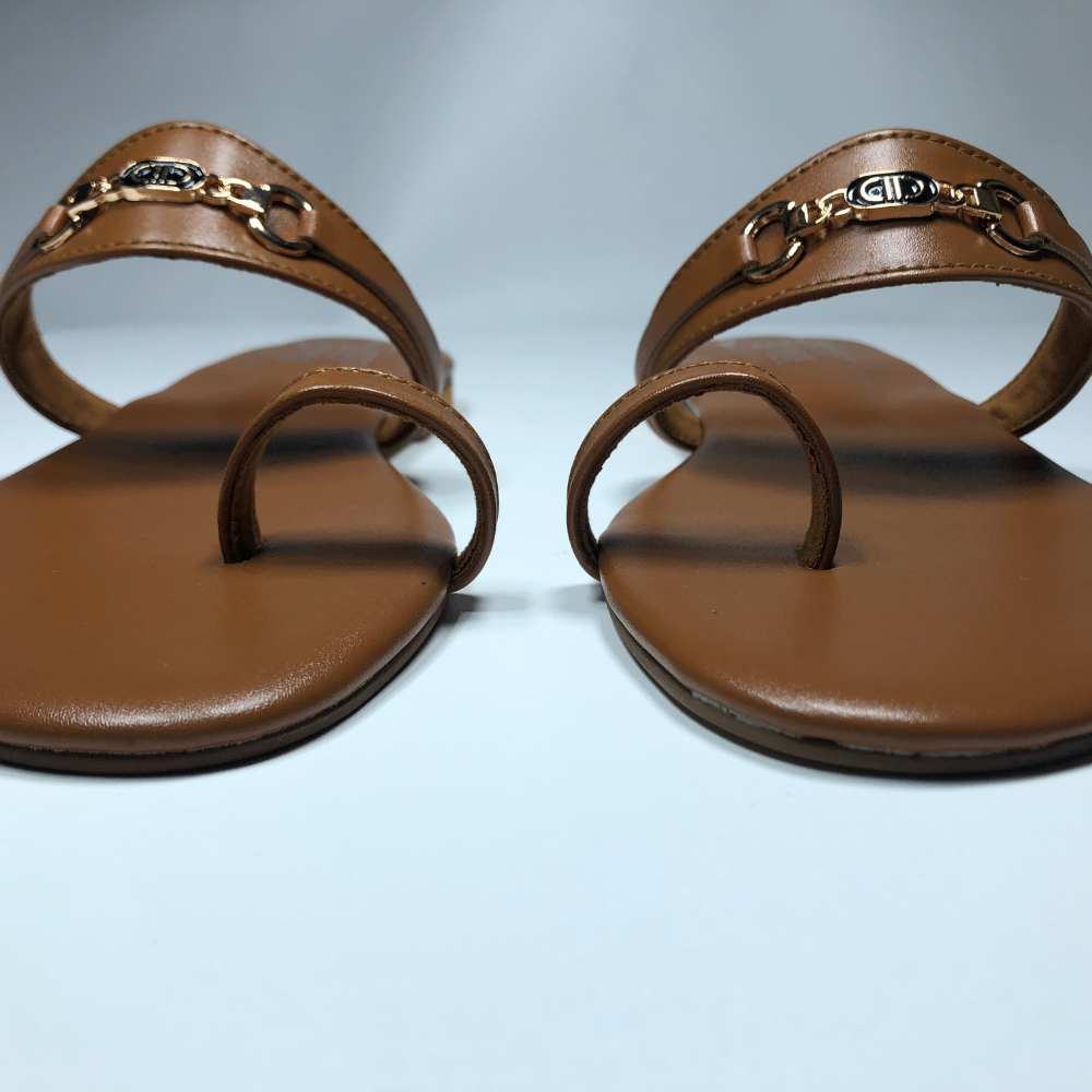 Chic Metal-Detail Toe Ring Flats Step Style Store - Image 3