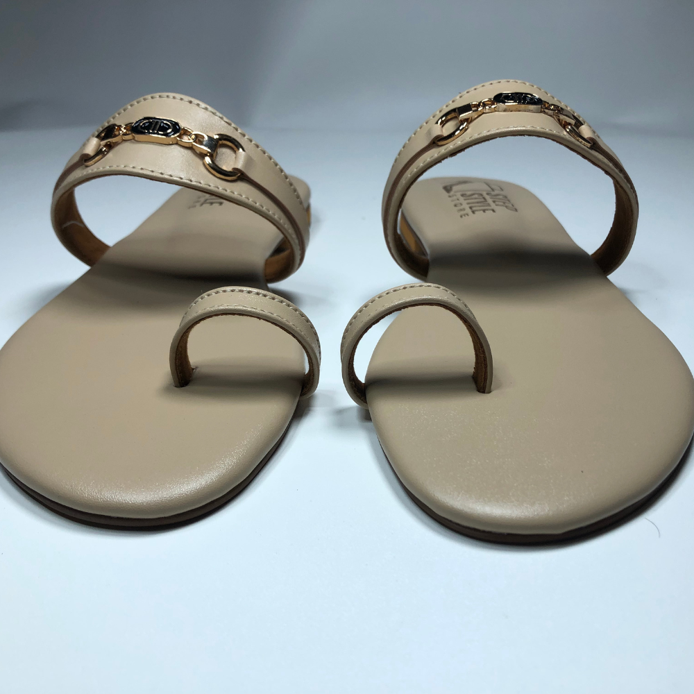 Chic Metal-Detail Toe Ring Flats Step Style Store - Image 7