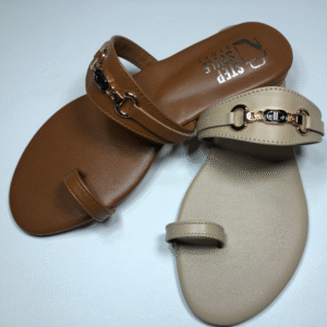 Chic Metal-Detail Toe Ring Flats Step Style Store