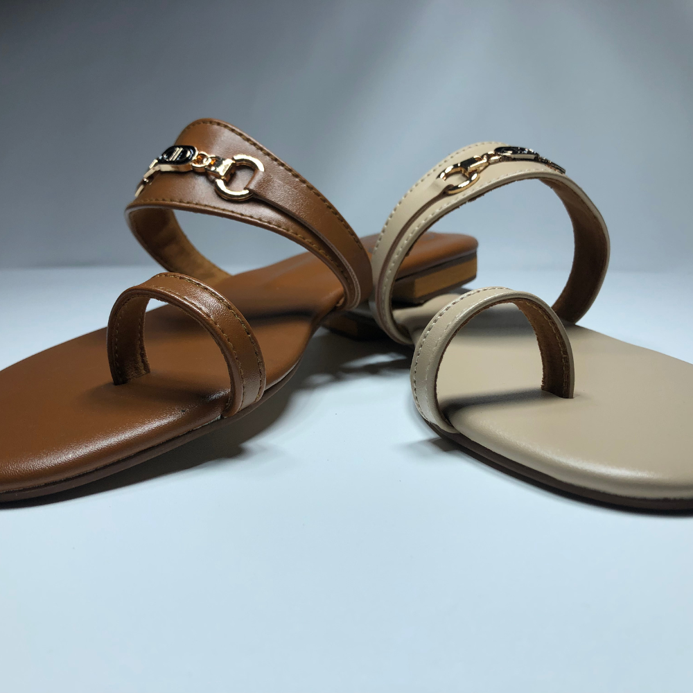 Chic Metal-Detail Toe Ring Flats Step Style Store - Image 10