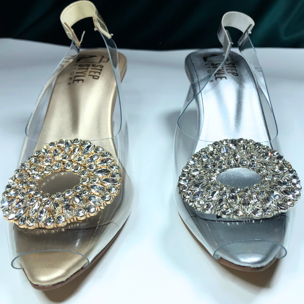 Champagne Satin Pointed-Toe Slingback Heels with Crystal Embellishment – Step Style Store - Image 10