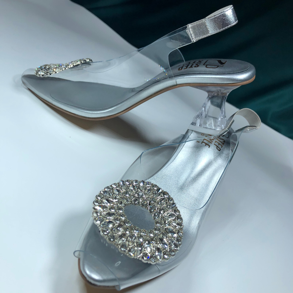 Champagne Satin Pointed-Toe Slingback Heels with Crystal Embellishment – Step Style Store - Image 7