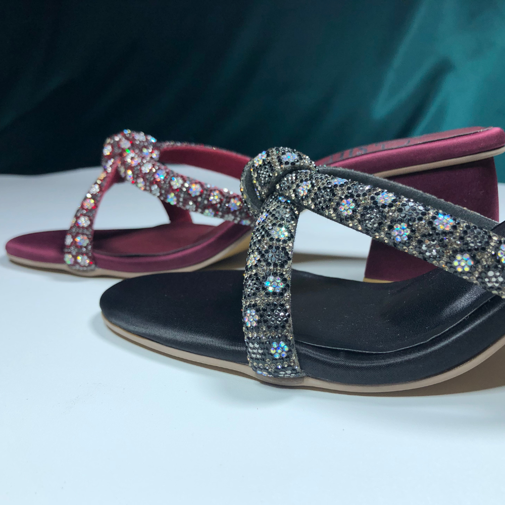 Embellished Knot Strap Slip-On Heels – Step Style Store - Image 12