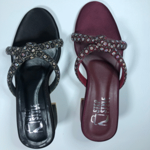 Embellished Knot Strap Slip-On Heels – Step Style Store