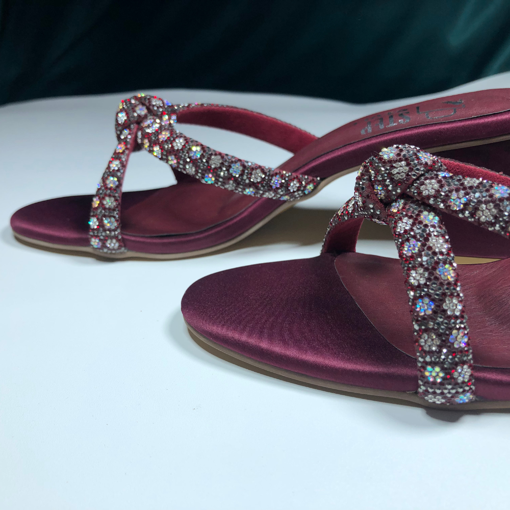 Embellished Knot Strap Slip-On Heels – Step Style Store - Image 7