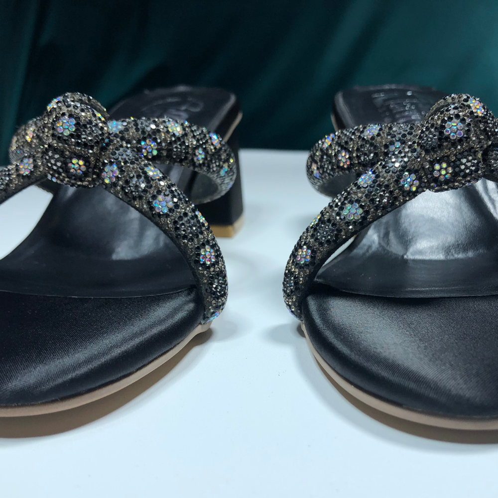 Embellished Knot Strap Slip-On Heels – Step Style Store - Image 5