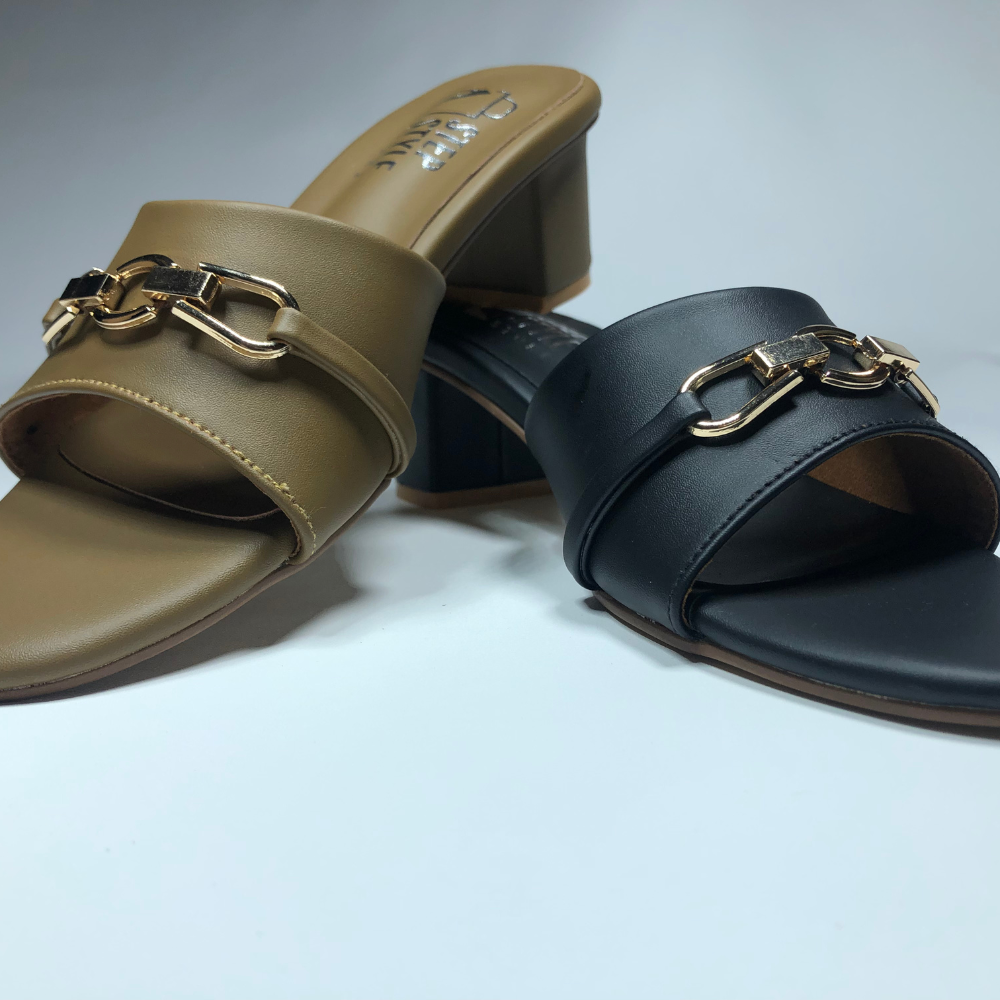 Faux Leather Slip-On Flats with Gold Chain Detail – Step Style Store - Image 15