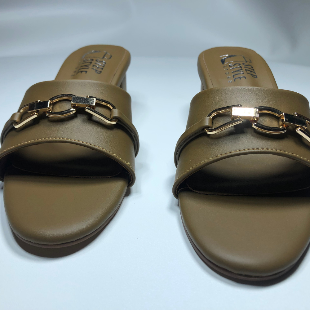 Faux Leather Slip-On Flats with Gold Chain Detail – Step Style Store - Image 5