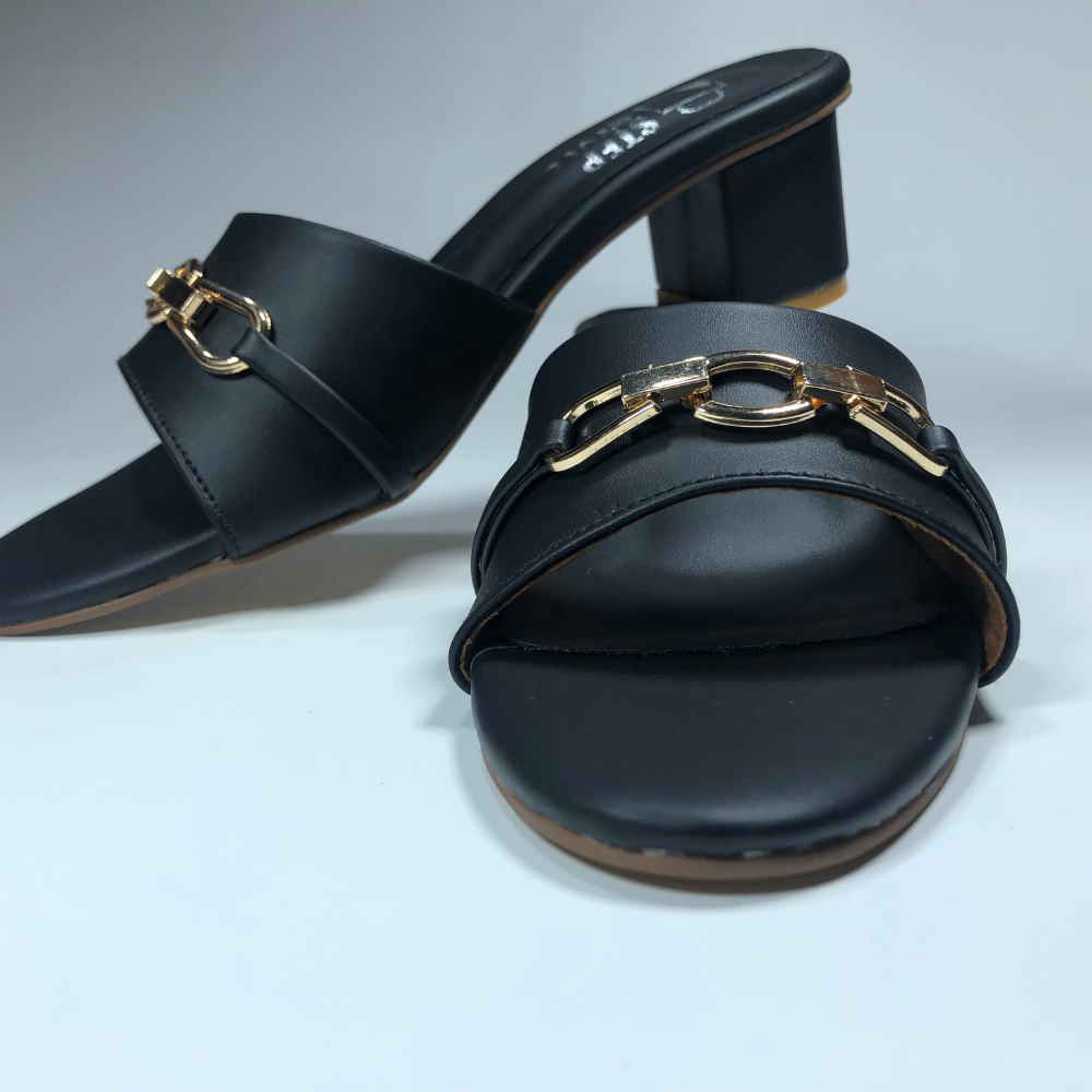 Faux Leather Slip-On Flats with Gold Chain Detail – Step Style Store - Image 8