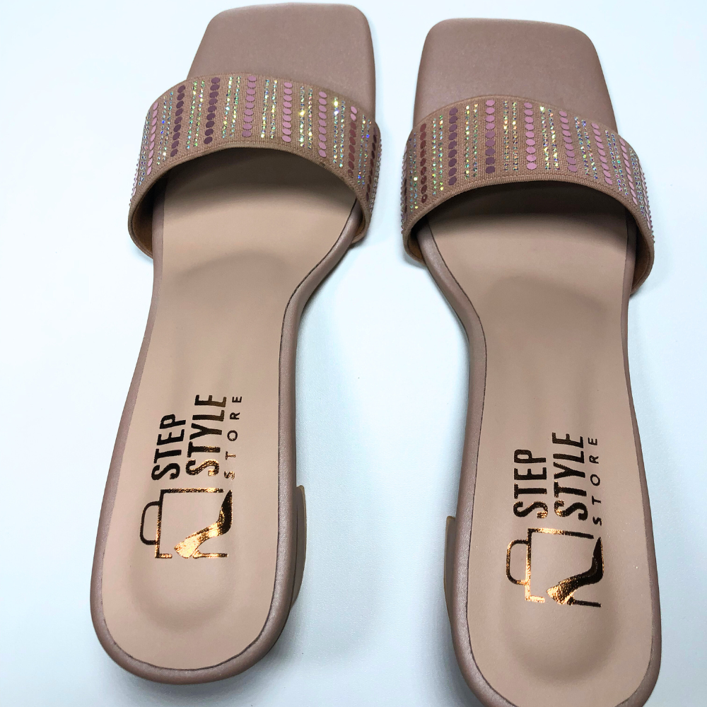 Dual-Tone Embellished Slip-On Block Heels – Step Style Store - Image 7