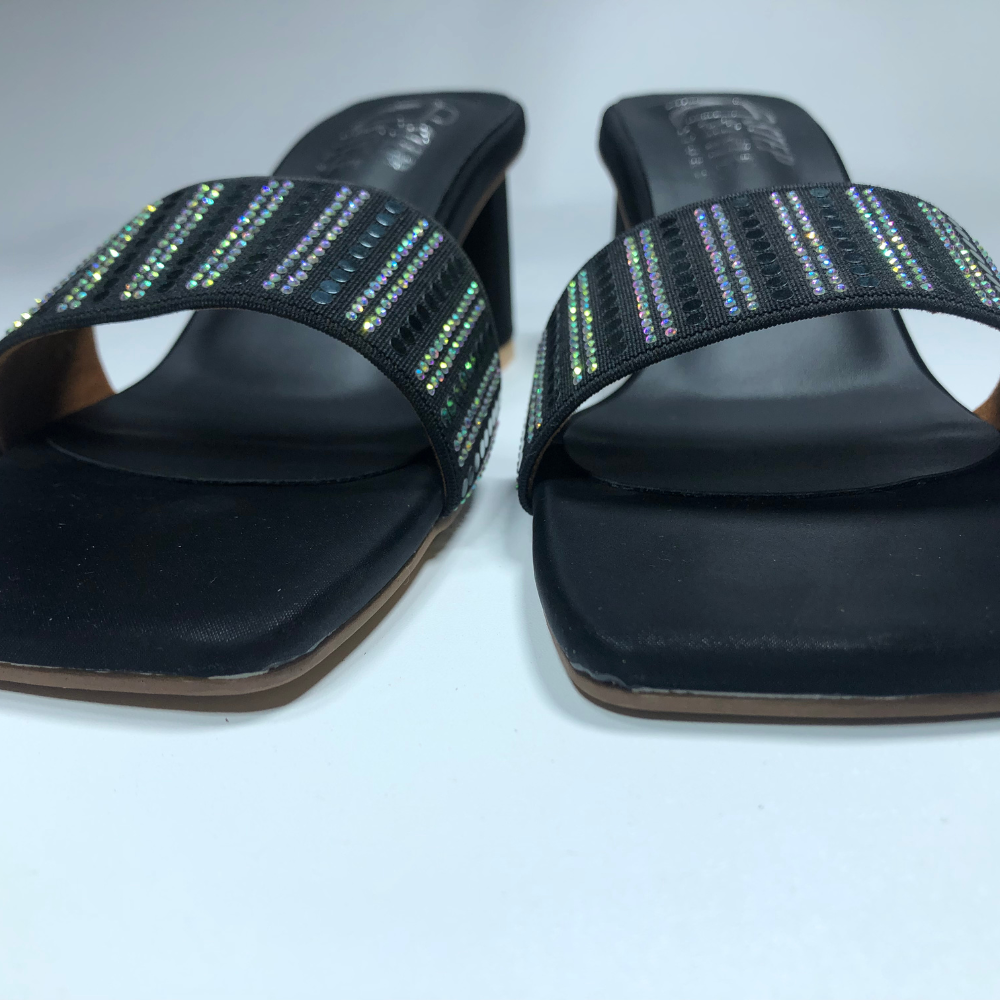 Dual-Tone Embellished Slip-On Block Heels – Step Style Store - Image 2