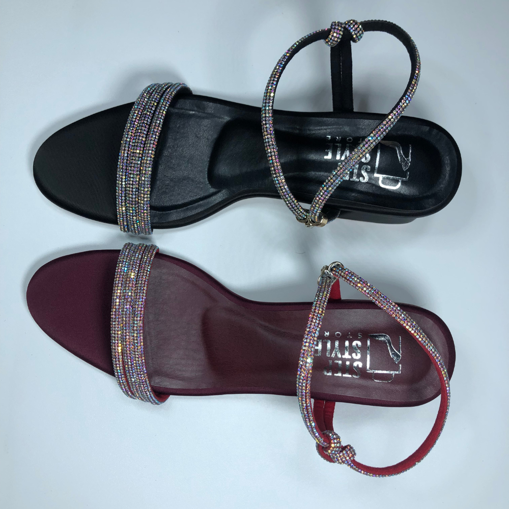 Elegant Rhinestone Embellished Ankle Strap Sandals – Step Style Store - Image 7
