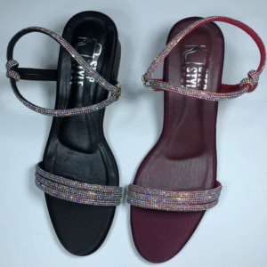 Elegant Rhinestone Embellished Ankle Strap Sandals – Step Style Store