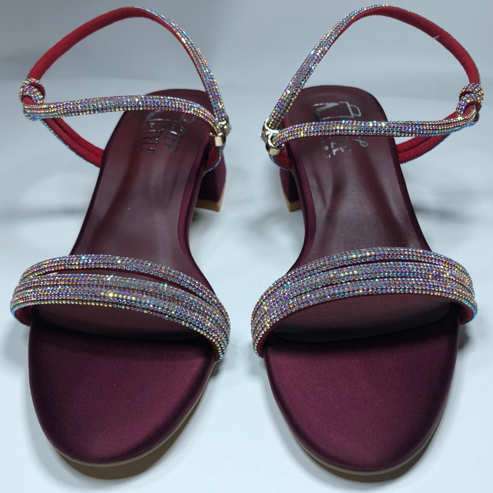 Elegant Rhinestone Embellished Ankle Strap Sandals – Step Style Store - Image 2