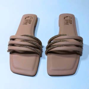 Triple-Strap Slip-On Flats with Crystal Detailing | Step Style Store