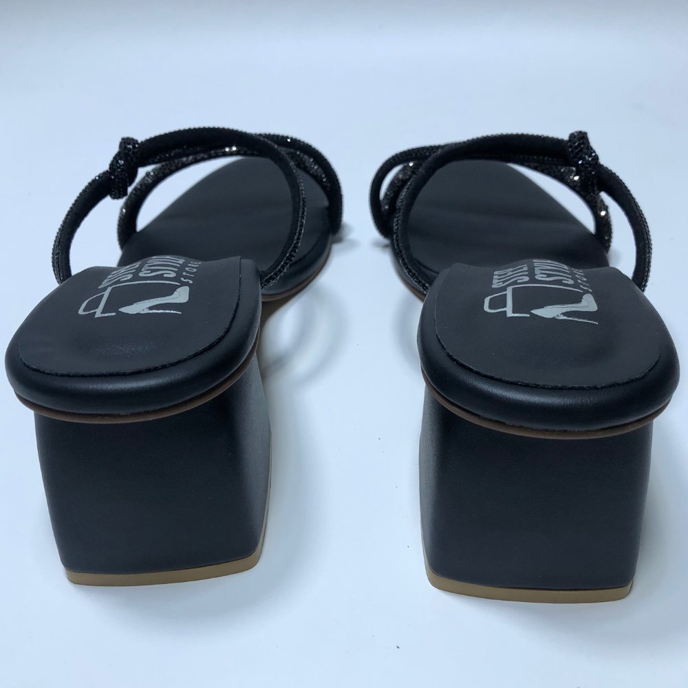 Glam Crystal Strap Heels – Black & Rose Gold - Image 8